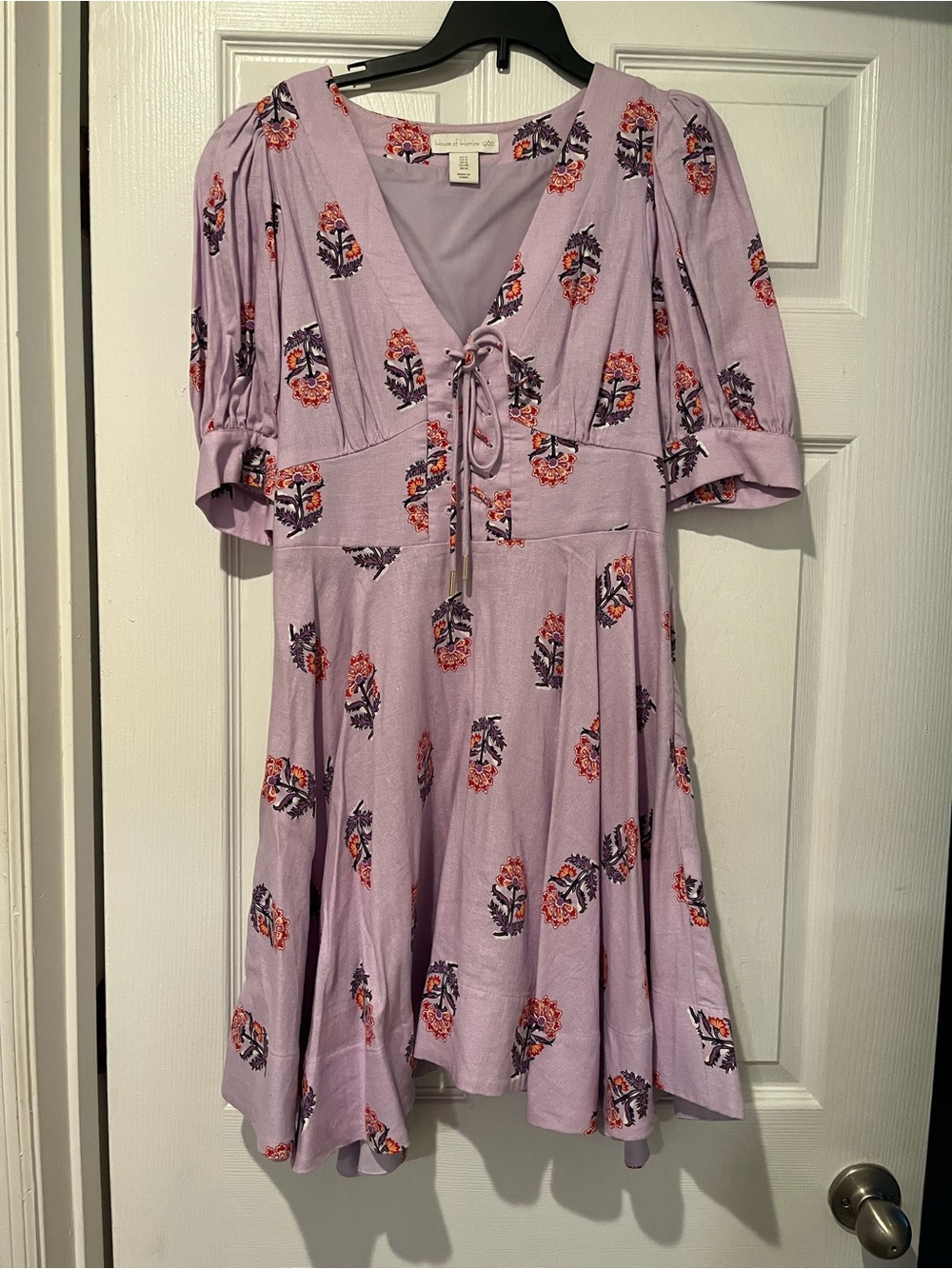 House of Harlow 1960 Lilac Floral V-Neck Dress